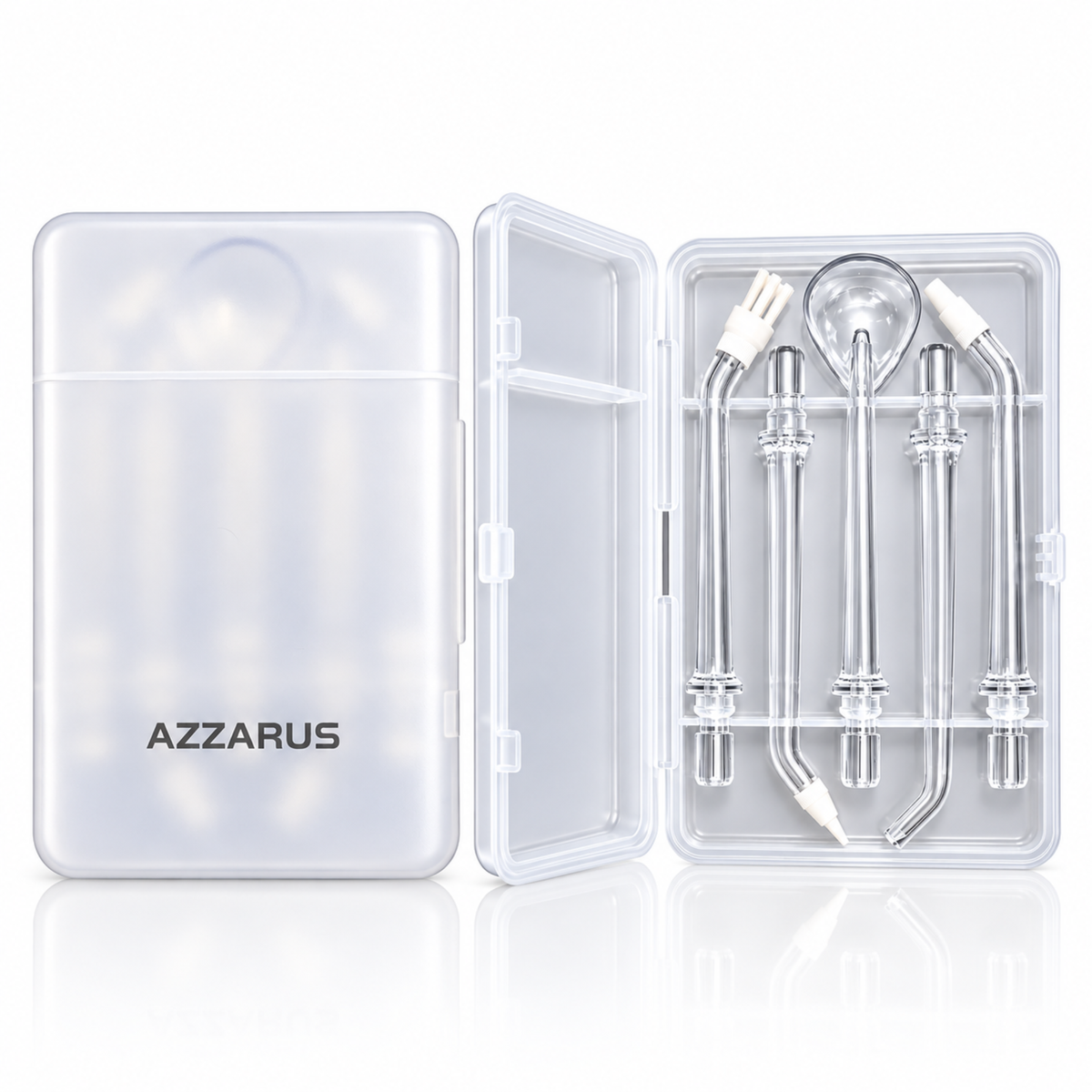 AZZARUS set of five water flosser replacement tips with travel storage case