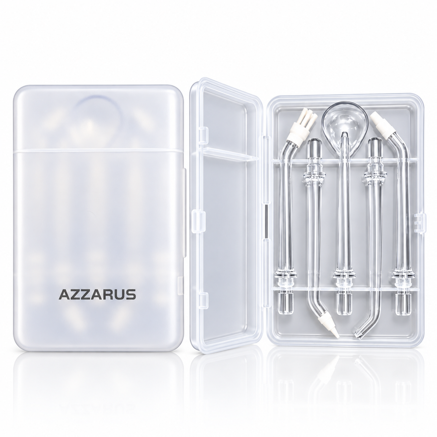 AZZARUS Water Flosser Replacement Tips with Travel Storage Case, 5 Pack