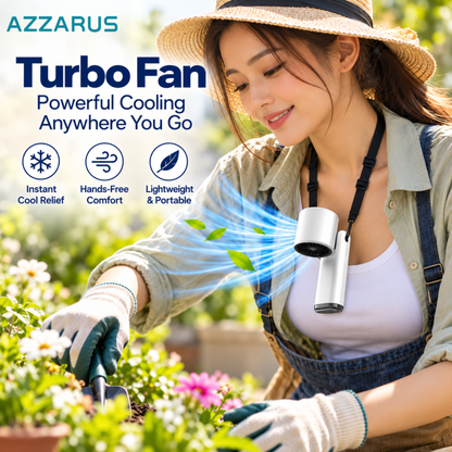 AZZARUS Turbo Handheld Fan while gardening