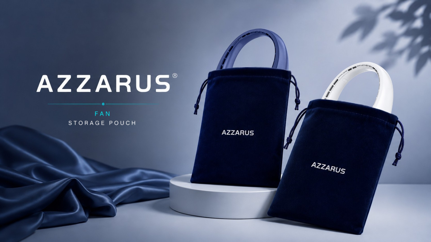 AZZARUS Neck Fan with Digital Display – Rechargeable Bladeless Wearable Fan, 4000mAh Battery, 3 Speeds & USB-C Charging