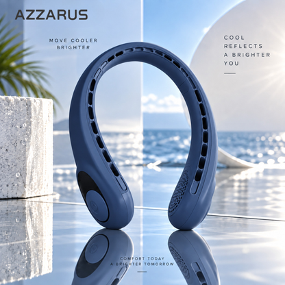 Navy AZZARUS Digital Neck Fan – close-up detail