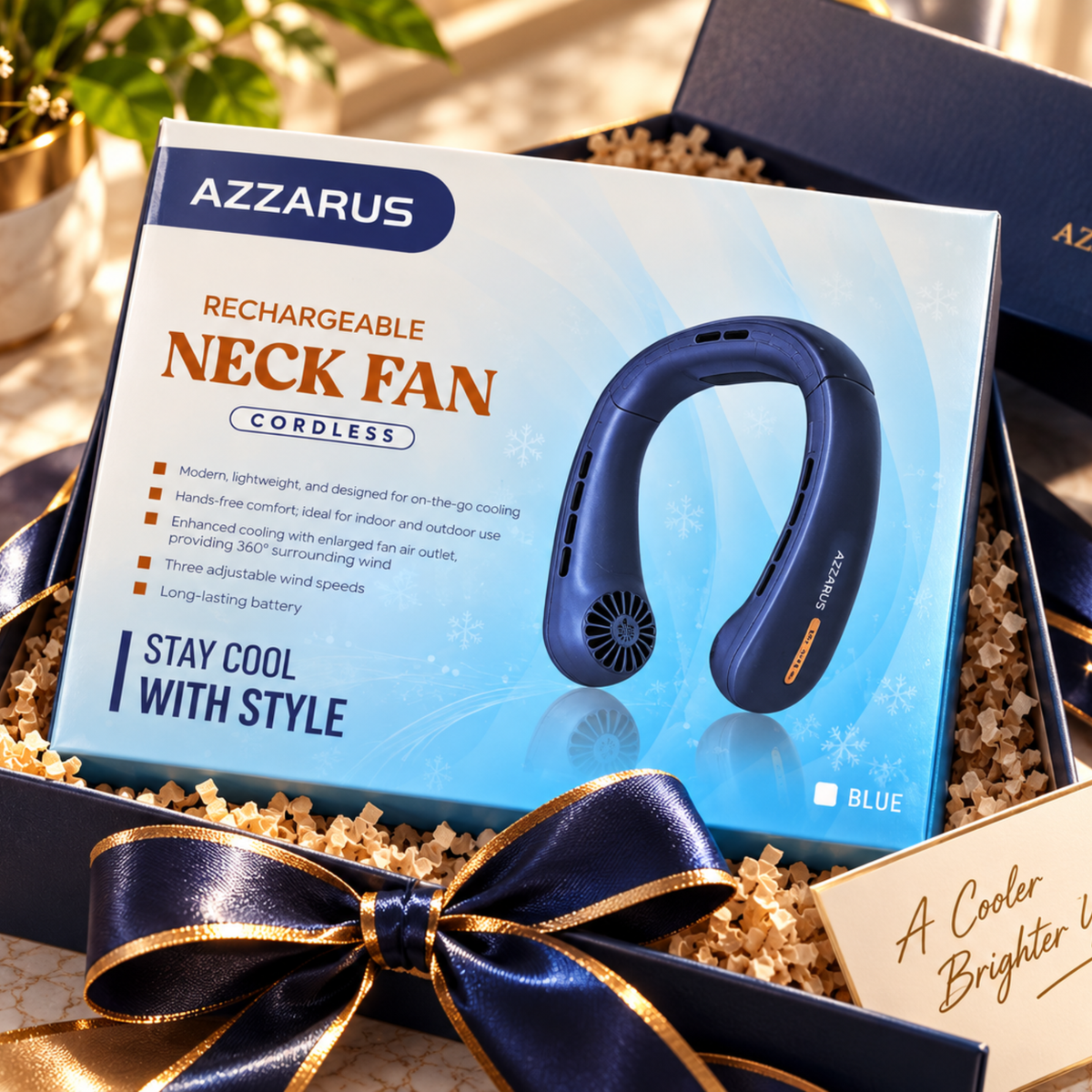Blue AZZARUS Classic Neck Fan gift idea