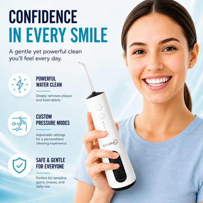AZZARUS Water Flosser for Braces & Sensitive Gums – Gentle Cordless 300ml