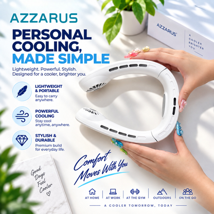 White AZZARUS Classic Neck Fan lifestyle image