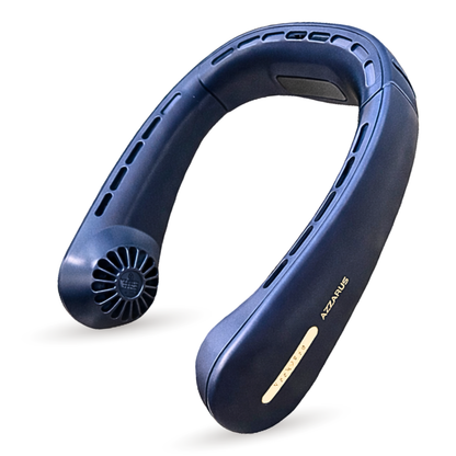 AZZARUS® Bladeless Neck Fan – USB Rechargeable Personal Cooling Fan, 4000mAh Battery, 3 Speeds, 360° Airflow – Available in Blue & White