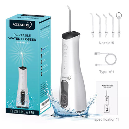 Water Dental Flosser Teeth Pick: Portable Cordless Oral Irrigator 300ML Rechargeable Travel Irrigation Cleaner