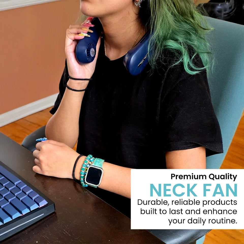Neck Fan, Hands Free Bladeless Neck Fans Portable Rechargeable, 4800 mAh Battery Operated Wearable Personal Fan