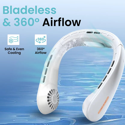 Neck Fan, Hands Free Bladeless Neck Fans Portable Rechargeable, 4800 mAh Battery Operated Wearable Personal Fan