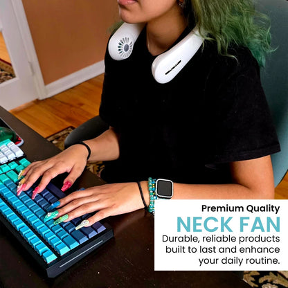 Neck Fan, Hands Free Bladeless Neck Fans Portable Rechargeable, 4800 mAh Battery Operated Wearable Personal Fan