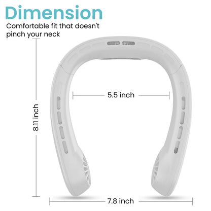 Neck Fan, Hands Free Bladeless Neck Fans Portable Rechargeable, 4800 mAh Battery Operated Wearable Personal Fan