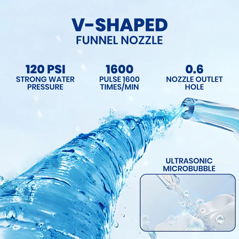 Water Dental Flosser Teeth Pick: Portable Cordless Oral Irrigator 300ML Rechargeable Travel Irrigation Cleaner